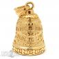 Preview: Goldene "Live To Ride" Biker-Bell mit Totenkopf aus Edelstahl Ride Bell Geschenk